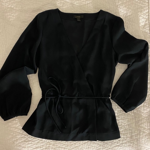 J Crew Rodrigo Drapey Faux Wrap Top - Picture 5 of 5